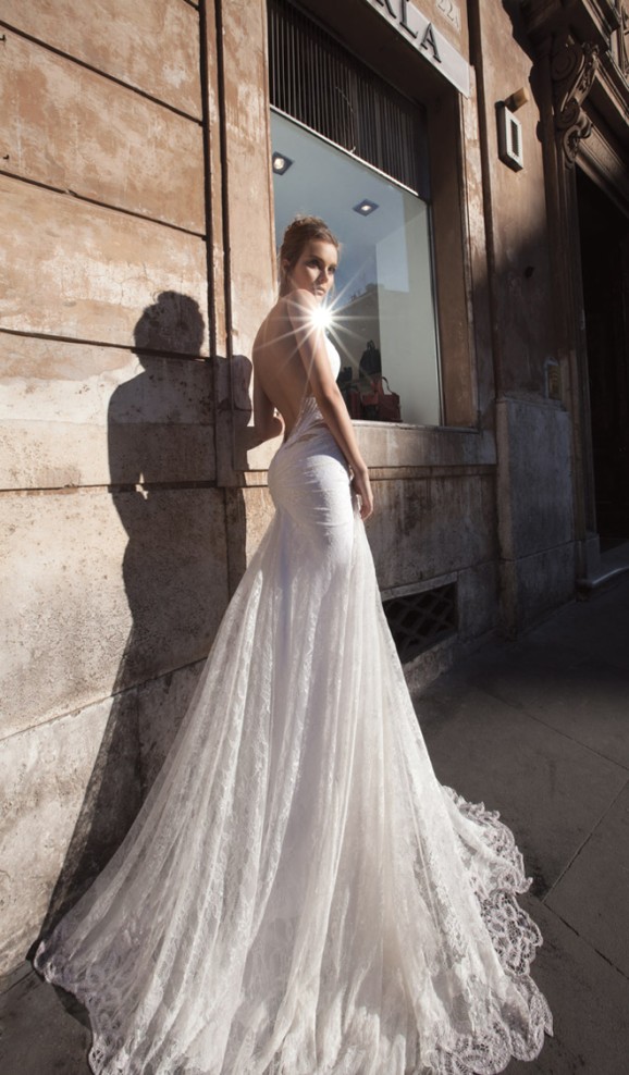 Ethereal white wedding dress full length