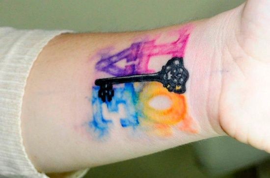 Painterly tattoo colour washes