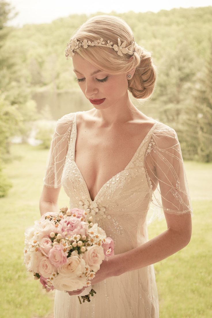 Soft vintage bridal gown