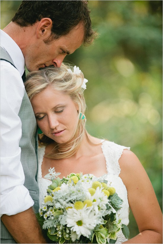 Passionate kiss moment