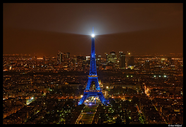 Paris illuminated at night, the city of lights