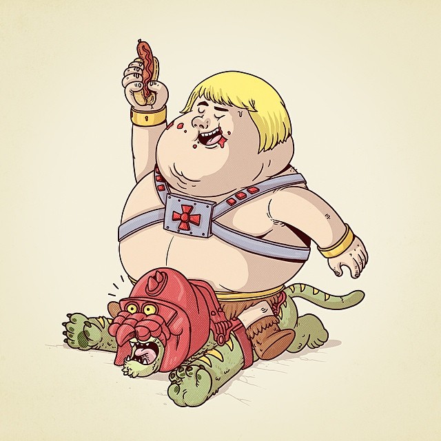 Alex Solis chunky character with dessert prop