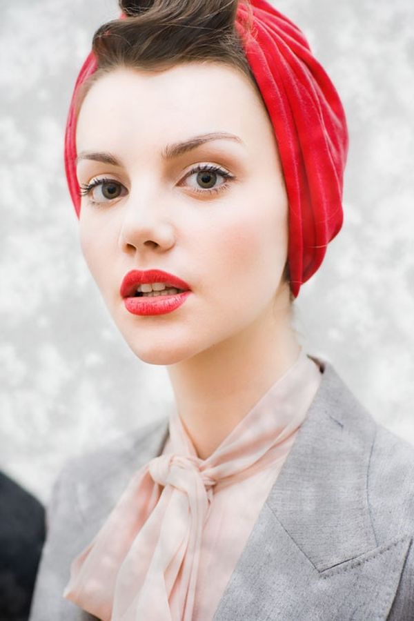 Hair wrapped with a scarf