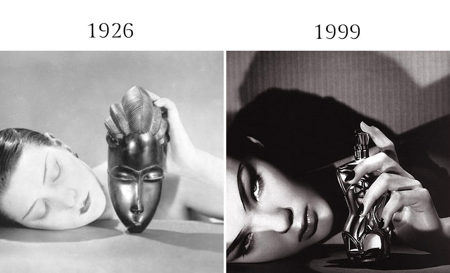 Archival and contemporary fashion photographs placed in dialogue