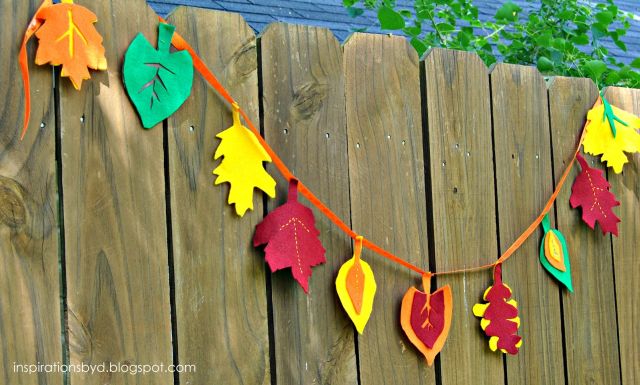 Felt leaf garland