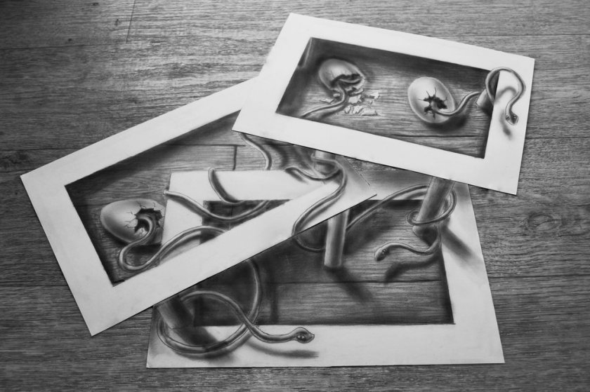 Ramon Bruin layered paper drawing