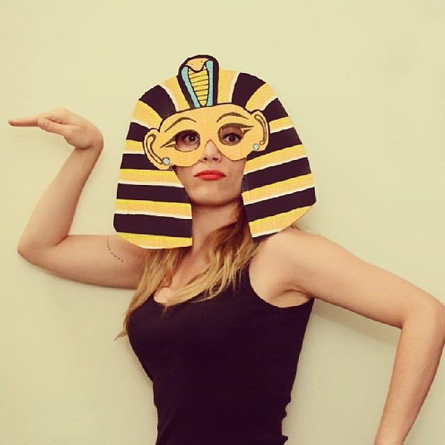 Egyptian pharaoh cardboard nemes headdress mask