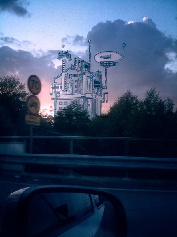 Imaginary city illustration on photo by Johan Thörnqvist