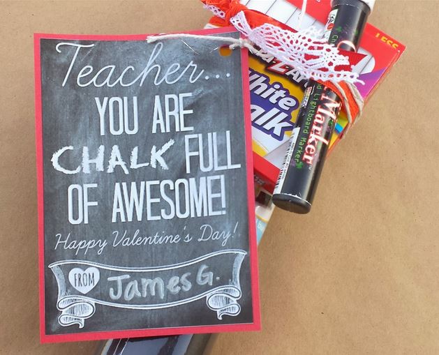Teacher chalkboard Valentine gift