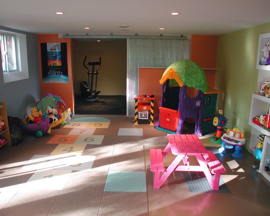 Age-friendly basement playroom