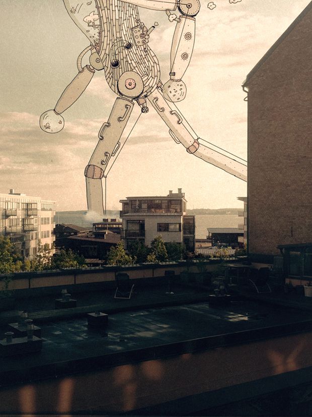 Photoillustration with fantasy architecture