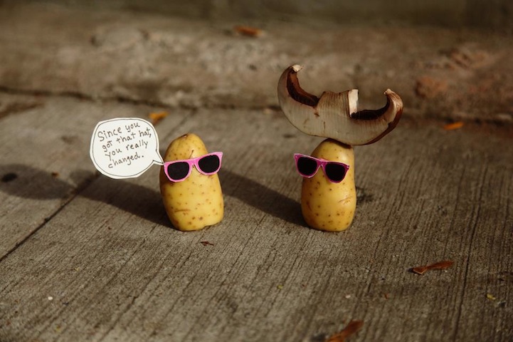 Food characters in a Peter Pink public installation
