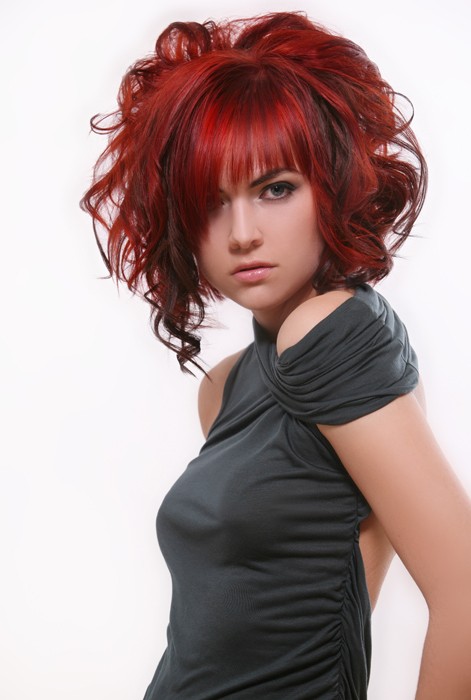 Soft glam red hair waves