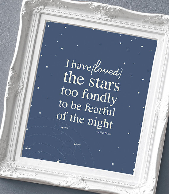 Tall romantic quote print on a wall