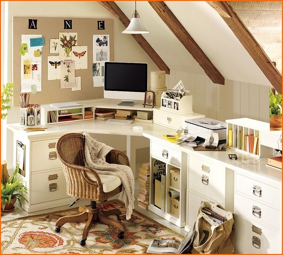 Functional attic study space