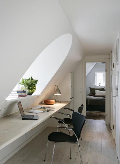 Contemporary attic workspace
