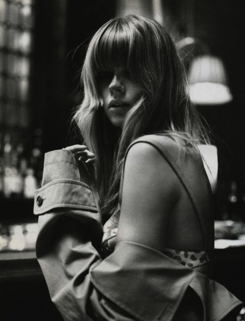 Monochrome portrait emphasizing gesture