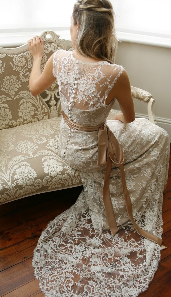 Dramatic white wedding dress silhouette