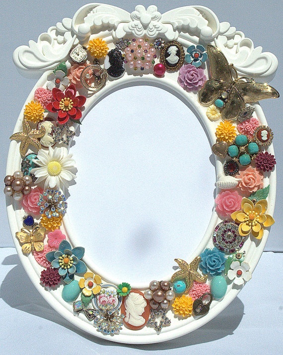 Gallery wall with thrift frames